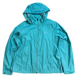 Columbia Switchback III Rain Jacket Teal Aqua Blue Packable Windbreaker XL